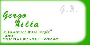 gergo milla business card